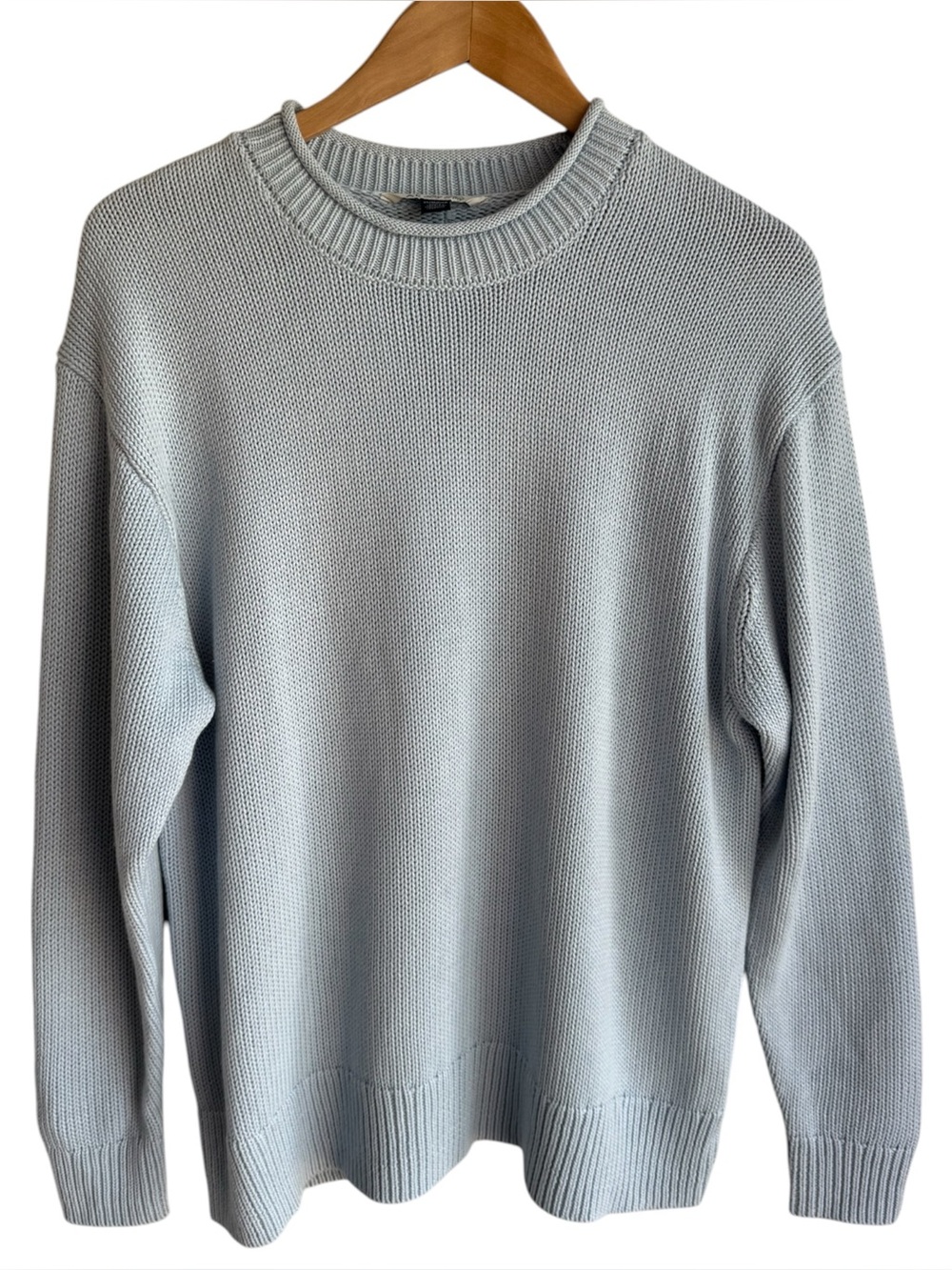 American Eagle Big Hug Pullover Sweater XS Baby Blue Cotton Blend Oversized EUC